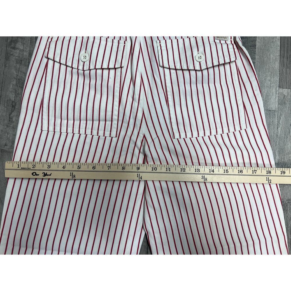 Brixton Striped Pant Womens 24 Red White Straight Leg Workwear Utility Carpenter - Picture 3 of 7